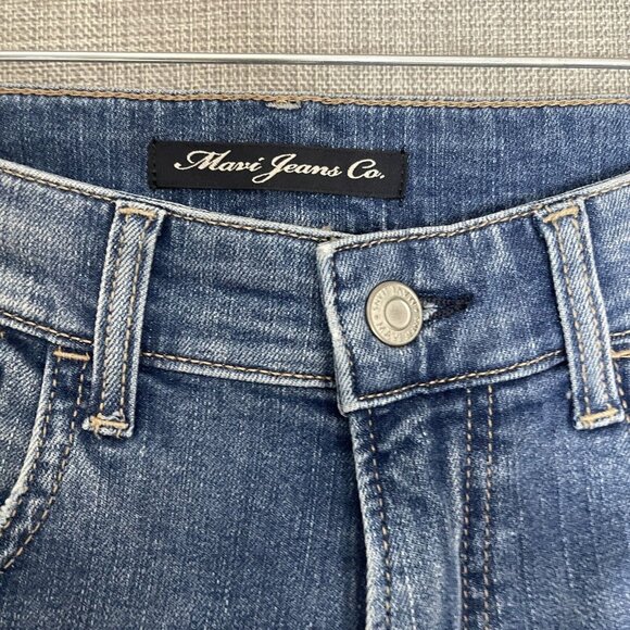 Mavi Jeans Women 27 Blue Elliot High Rise Wide Crop Two Tone Denim New - Picture 9 of 14